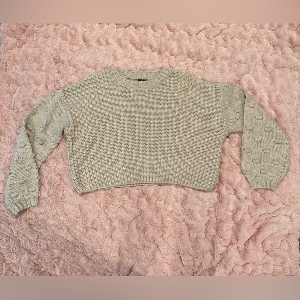 Moon & Madison chunky neutral knit sweater, size small